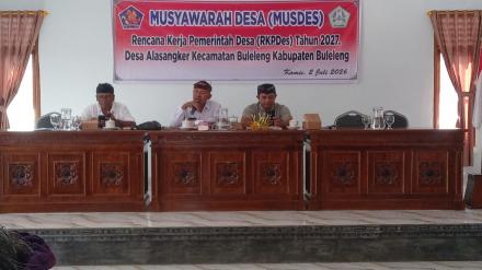 BPD DESA ALASANGKER SELENGGARAKAN MUSYAWARAH DESA PENYUSUNAN RKP DESA TAHUN 2027 DAN PEMBENTUKAN TIM